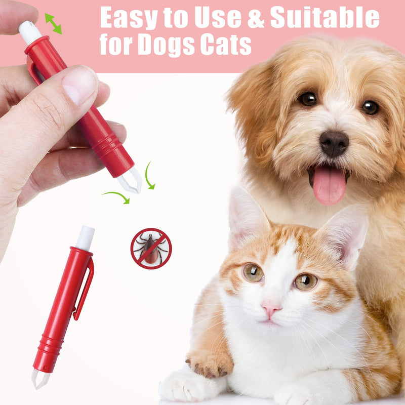 Tick Removal Tool for Dogs, Stainless Steel Tick Tweezers Remover Tick Key Remover Tool Kit, 4 Pack Quick & Safe Tick Twister Remover for Dogs Cats Human - PawsPlanet Australia