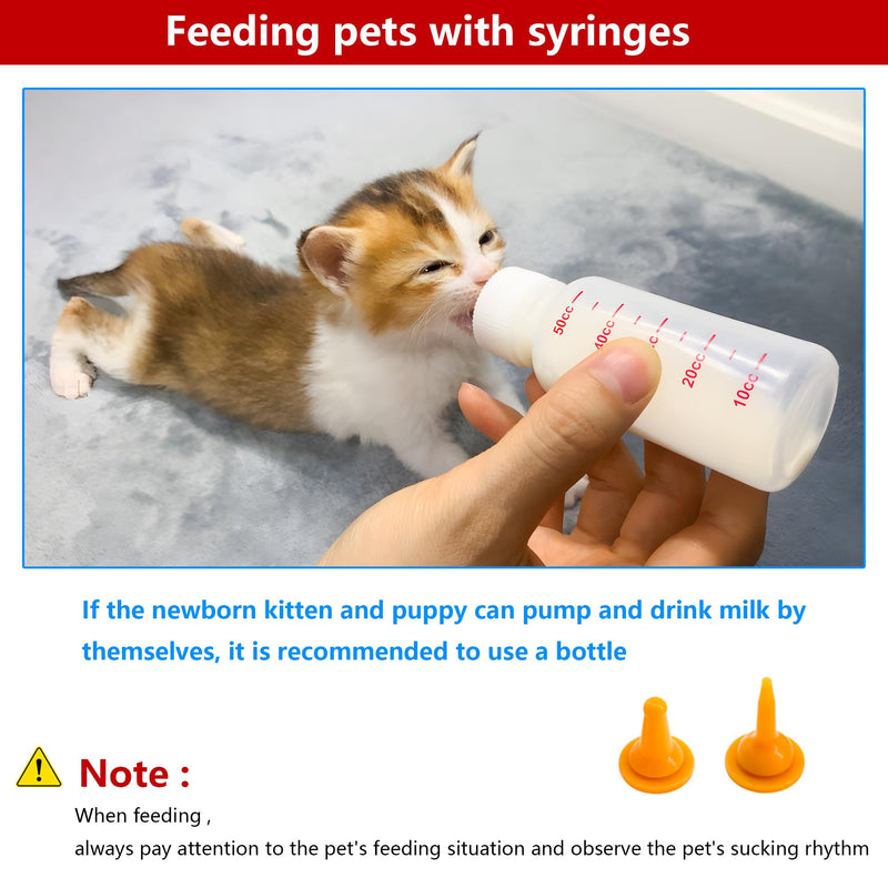 Pet Feeding Bottle and Syringe Set for Puppies and Kittens(3 Bottles,3 Syringes,9 Nipples) - PawsPlanet Australia