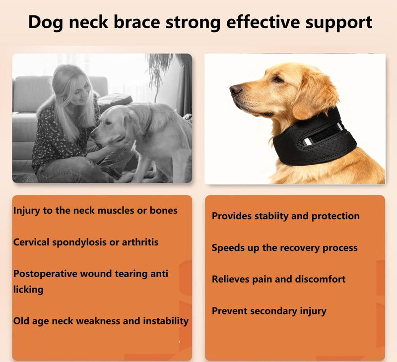 Pet Cervical Collar Neck Brace for Dog Cat Pain Relief,Canine Wrap Protect Wounds Heal Support，Due to Arthritis to Injury Cervical Brace Helps Recover from Cervical Sprains (XS) XS