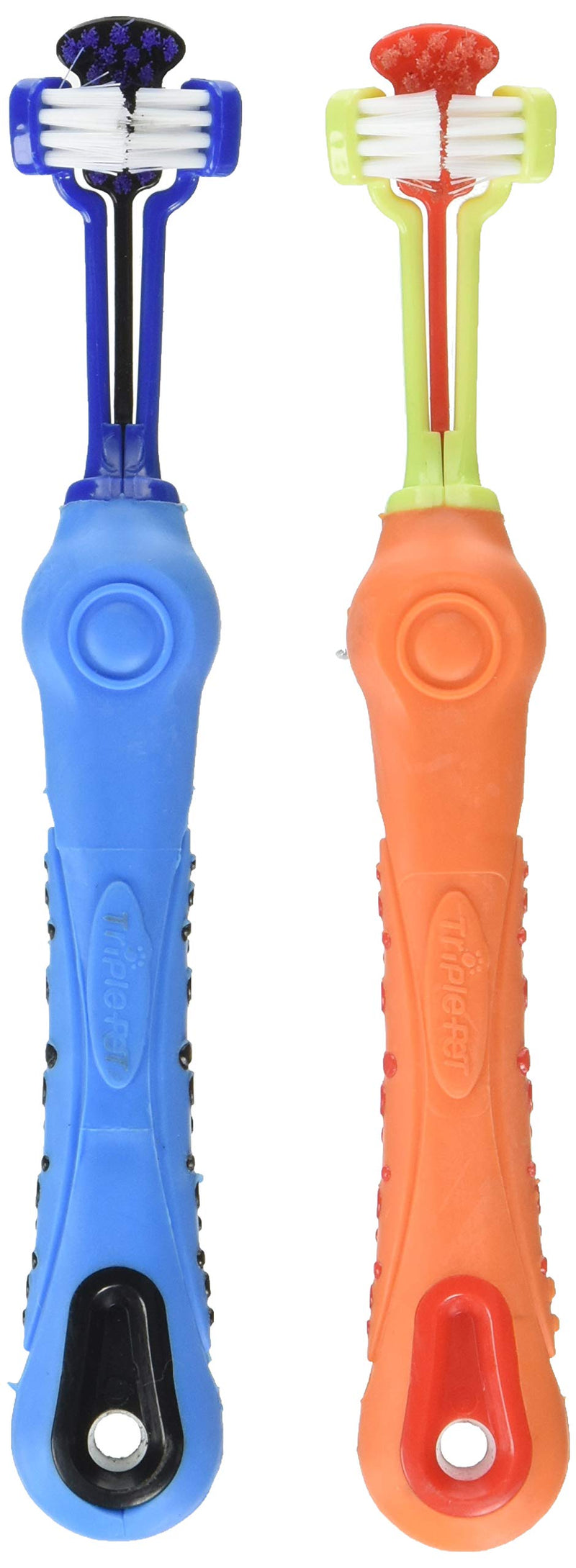 3-Sided Toothbrush For Brushing Dog's Teeth, Assorted Colors | Best Dental Care For Dogs For Fresh Breath | Small Breed Dog Toothbrushes, 2 Pack