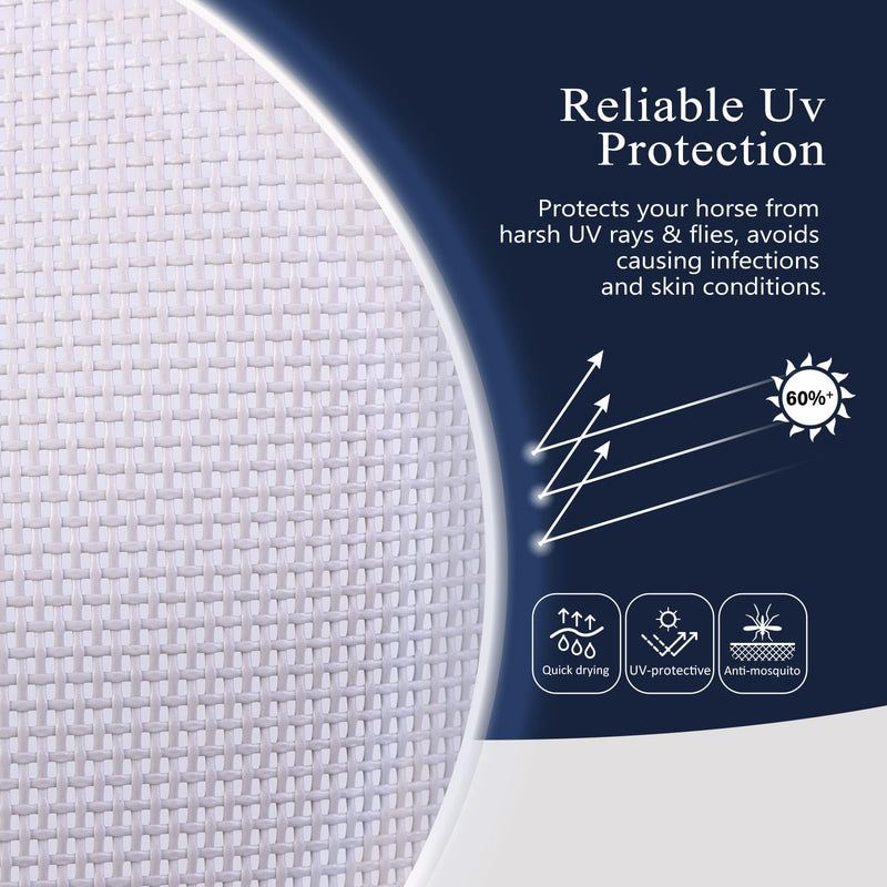 Harrison Howard Half Face Horse Fly Mask UV Protection and Breathable for Equine Use Comfortable Navy M - PawsPlanet Australia