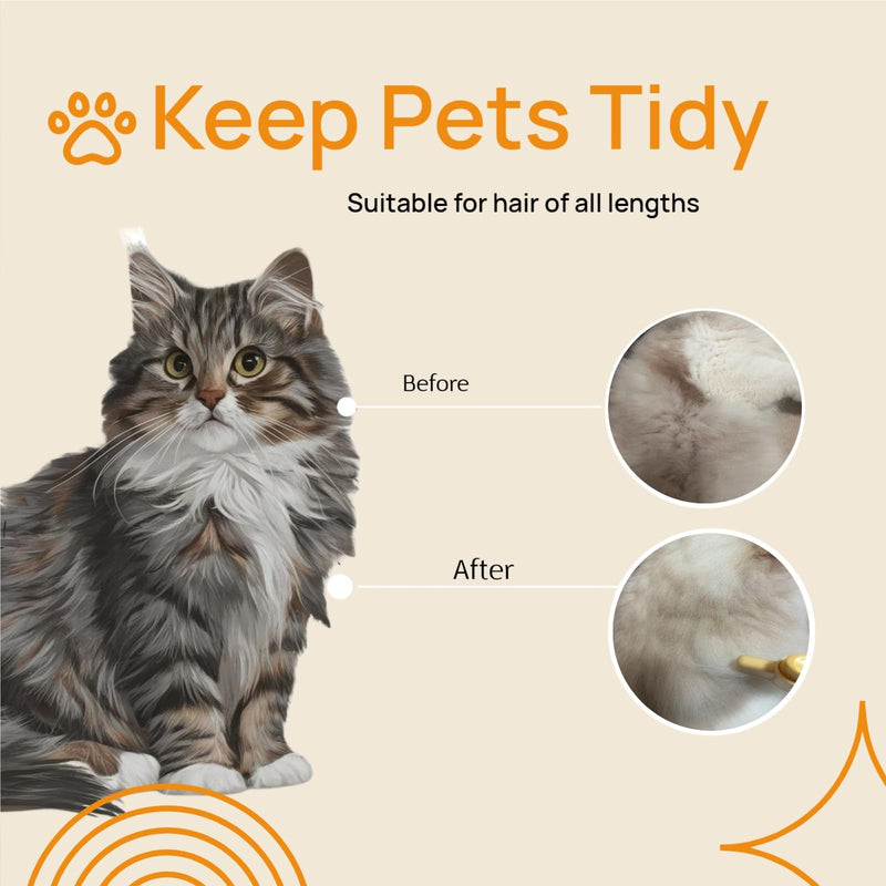 Pet Hair Removal Comb Flea Comb, Cat Grooming Brush with Release Button, Cat Grooming Supplies for Short and Long Hair Cats Removing Matted Fur - PawsPlanet Australia