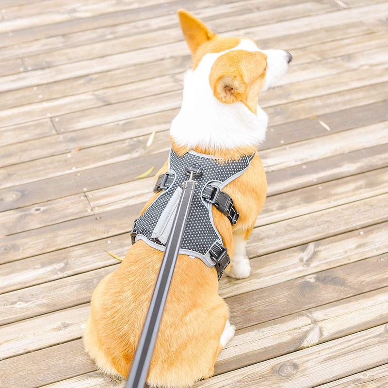 BELPRO Multi-Use Support Dog Harness, Escape Proof No Pull Reflective Adjustable Vest with Durable Handle, Dog Walking Harness for Big/Active Dogs (Black, S) Black S (Pack of 1)