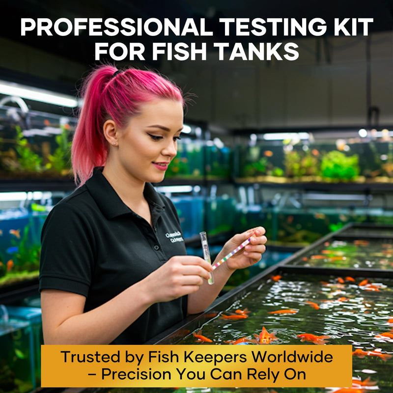 11 in 1 - Aquarium Test Strips | 950 Tests - 150 Strips | Fish Tank Aquariums Water Test Kit & ebook | Aquarium Thermometer | Fish Tank Water Testing Kit Includes 50 Ammonia Strips | Versatile Usage 11 - PawsPlanet Australia