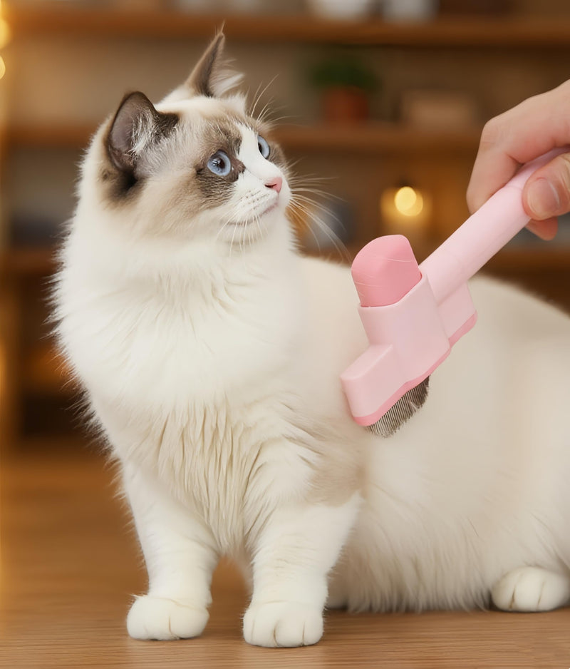 2 Pack-Pet Comb,Flea Comb for Cats&Dogs Cleaning Removal Comb Pet Hair Gentle with Release Button,Kittens Pet Comb to Groom Hair and Knots (Pink & Blue) - PawsPlanet Australia