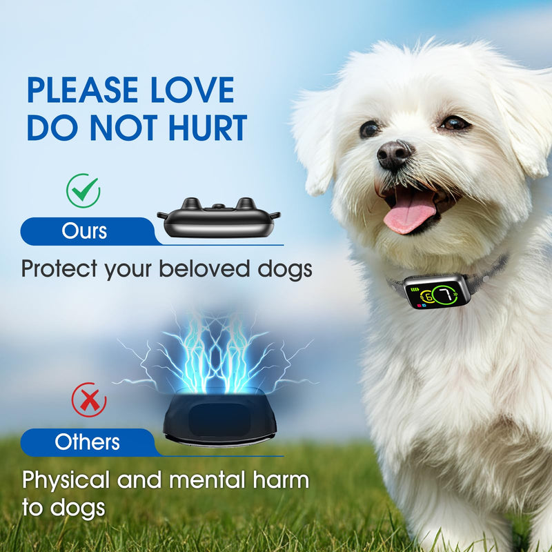 1S Stop Barking Smart Dog Bark Collar, Humane Anti Barking Device with Beep & Vibration, 7 Adjustable Sensitivity, Ultra-Light Bark Collar for Small Medium Large Dogs IP67 Waterproof Indoor Outdoor 1 Pack Black - PawsPlanet Australia