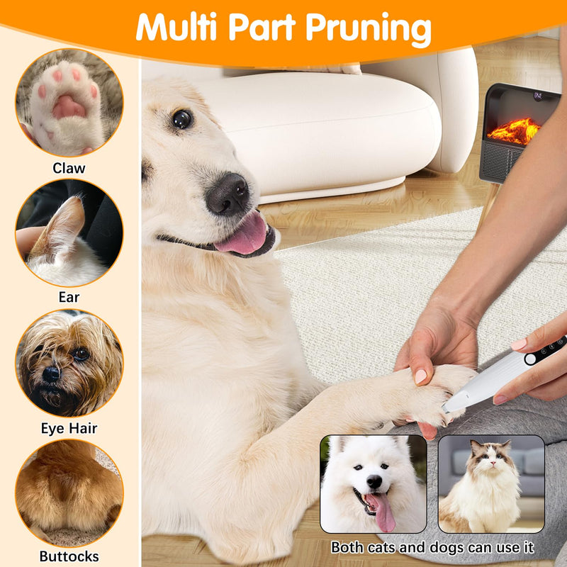 Upgraded Dog Paw Trimmer with LED Light,Pet Hair Trimmer,pet paw Trimmer,Smart Display,Rechargeable Pet Clippers for Small Dogs Cats Trimming Paws, Eyes, Ears, Face, and Rump - PawsPlanet Australia