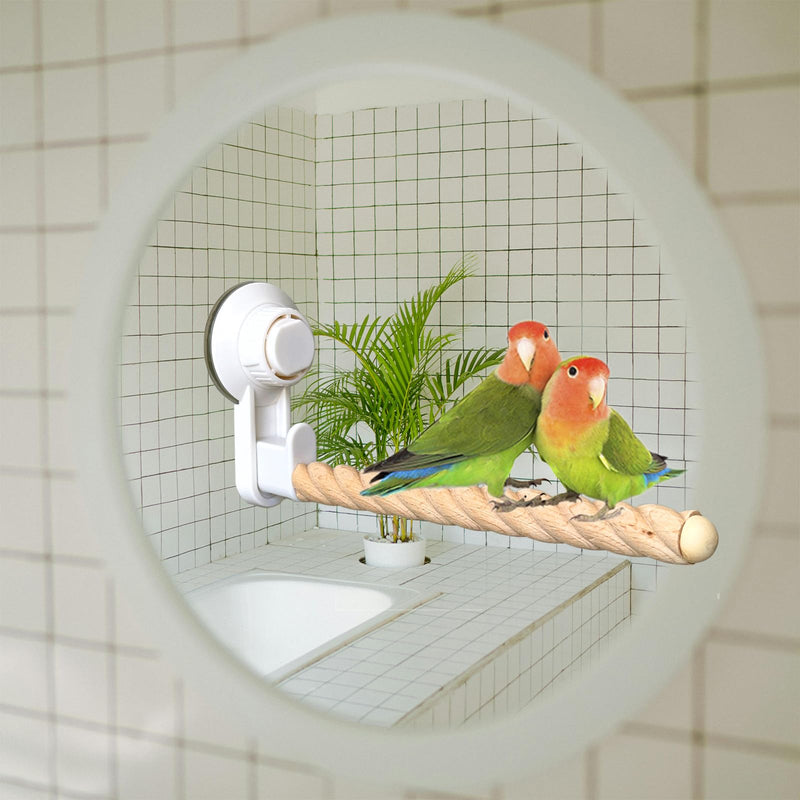 2Pcs Bird Perch With Suction Cup, Wooden Parrot Stand, Shower and Window Perch, Grinding Stick Training Toys, Wall Bath Car Travel Stand for Small and Medium Birds - PawsPlanet Australia