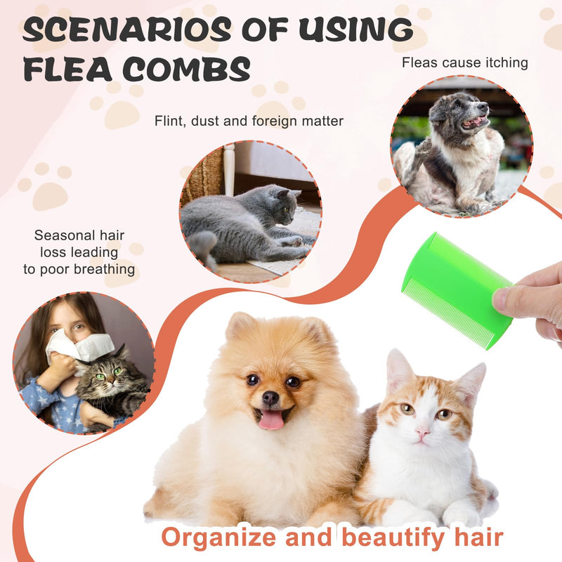 100 Pcs Flea and Tick Grooming Tool - Double Sided Comb for Small Pets, Kittens and Puppies (5 Colors) - PawsPlanet Australia