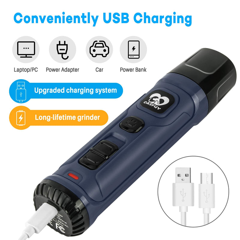 Casfuy Dog Nail Grinder with 2 LED Light - New Version 2-Speed Powerful Electric Pet Nail Trimmer Professional Quiet Painless Paws Grooming & Smoothing for Small Medium Large Dogs and Cats (Blue) B-Blue - PawsPlanet Australia