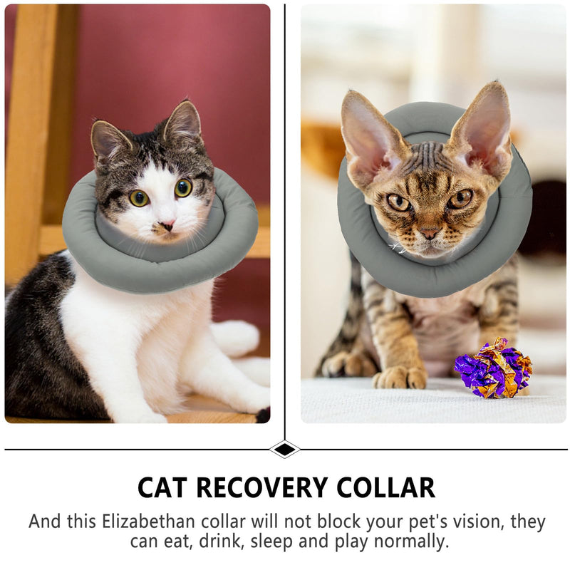 Cat collar size S with cotton fabric, anti-lick recovery collar for postoperative wound care and neck protection in cats