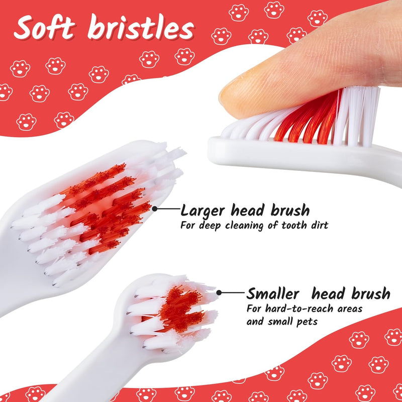 3 Pack Dog Toothbrush for Pet Small and Large Breed Dogs Cats with Soft Bristles, Dual Head Puppy Toothbrushes Kit in Bulk, Non Slip Individual Packing, 360 Easy Teeth Cleaning and Dental Care 3 Count (Mix) - PawsPlanet Australia