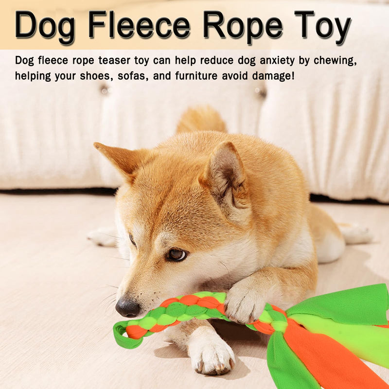 2 Pack Dog Fleece Rope Toy Dog Flirt Pole Replacement Toys to Chase and Tug Interactive Dog Toys with Chewing Rope Pet Braided Rope Tether Lure Toy to Outdoor Exercising Training Yellow and Green - PawsPlanet Australia