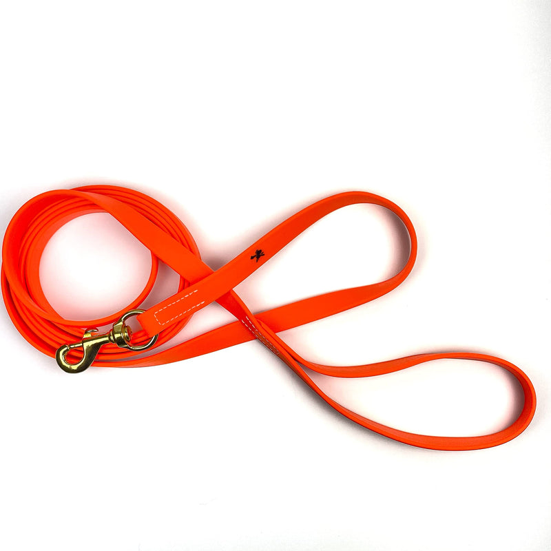 Gummy K9 Biothane Long Line Leash for Dogs, 10,15,20 and 32.5 Feet, Walking Tracking Training Service - Washable Waterproof Lead for Working K9 Groups, Dog and Puppy Owners Orange 3/8" x 15ft - PawsPlanet Australia