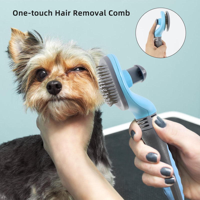 Wisedog Pet Grooming Tool Kit - Nail Clipper Set, Dematting & Grooming Combs, Bath Brush, Hair Removal Mitts (Upgraded Blue) Upgraded Blue - PawsPlanet Australia
