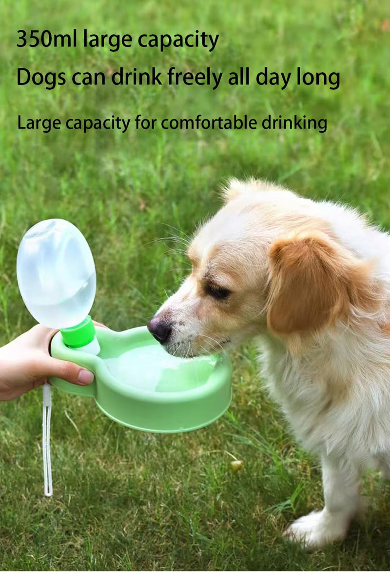 Pet Water Bottle, Portable Dog Small Water Bottle, Collapsible Leak Proof Puppy Drinker for Outdoor Walking, Traveling, Food Grade Plastic, (12 oz Green) - PawsPlanet Australia
