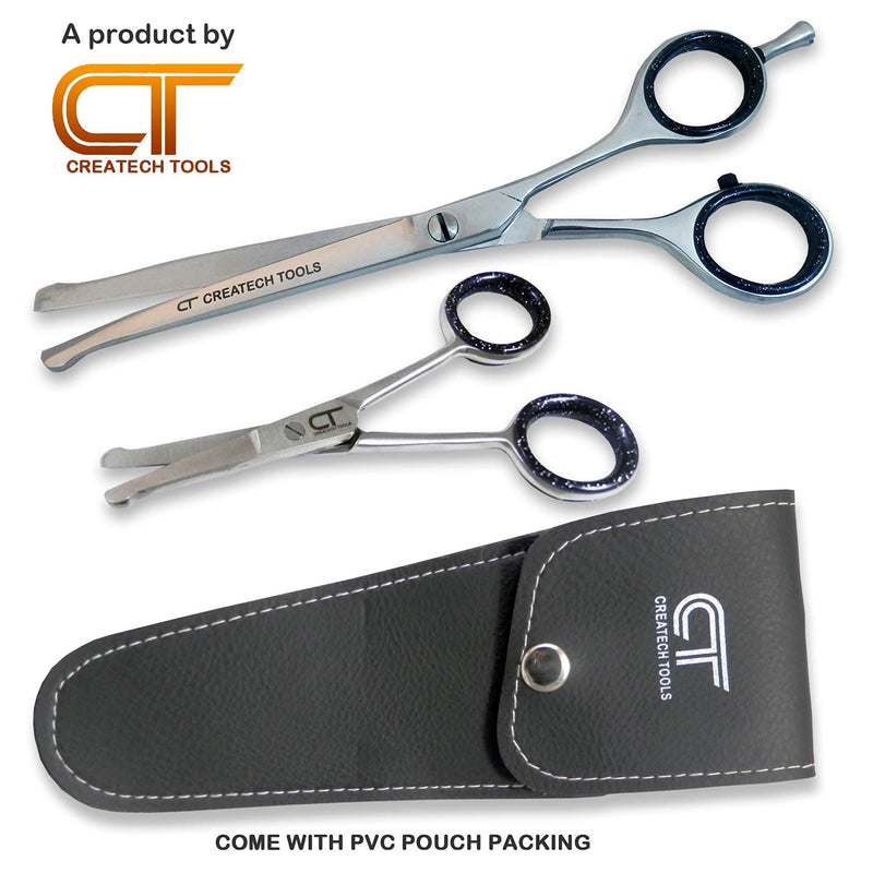 CT Pet Cat Dog Grooming Scissors Kit - 6 & 4 inch Hair Cutting Scissors Set, Japanese Stainless Steel Curved Blades with Safety Round Tips for Your Beloved Pets - PawsPlanet Australia
