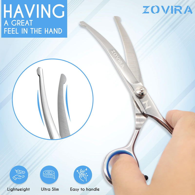 Zovira Dog Grooming Scissors 6" Stainless Steel Pet Hair Cutting Shears for Dogs & Cats (Pet Scissors Single) Pet Scissors Single - PawsPlanet Australia