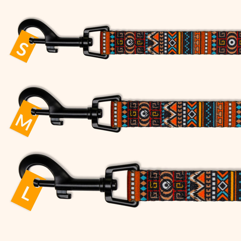 CollarDirect Aztec Dog Leash Nylon Tribal Pattern Cat Pet Leashes for Small Medium Large Dogs Puppy Lead 5 FT Long for Walking (Aztec Sunset, L, New) Aztec Sunset (New) - PawsPlanet Australia