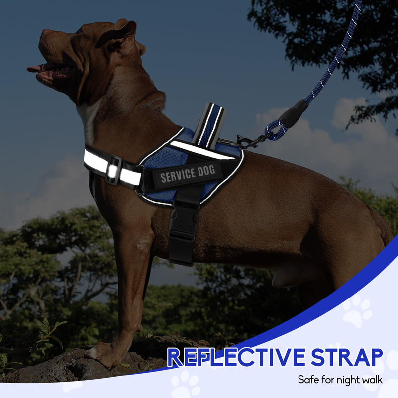Service Dog Vest Harness and Leash Set, Animire in Training Dog Harness with 10 Dog Patches, Reflective Dog Leash with Soft Padded Handle for Small, Medium, Large, and Extra-Large Dogs (Blue, XS) Blue - PawsPlanet Australia