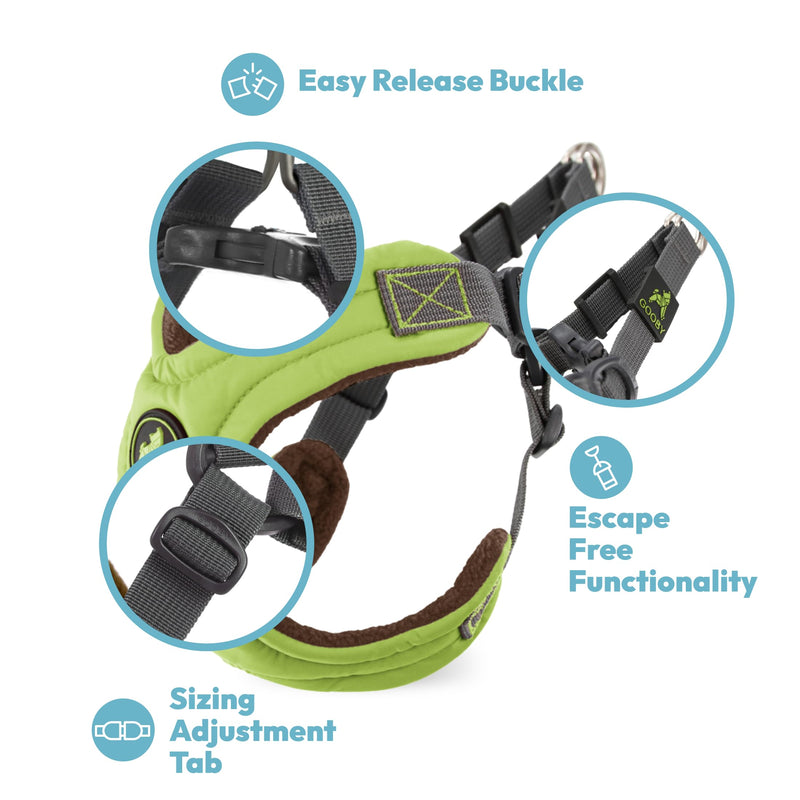 Gooby Escape Free Memory Foam Harness - Purple, Medium - No Pull Step-in Small Dog Harness with Four Point Adjustment - Perfect on The Go Dog Harness for Medium Dogs No Pull and Small Dogs Medium Chest (14.25~21.5") - PawsPlanet Australia