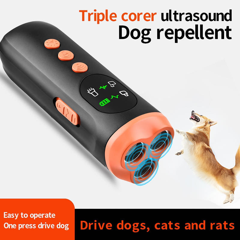 Dog Bark Deterrent Device,3X Ultrasonic Anti Bark Tool for Dogs,Rechargeable 6 Modes Stop Bark Behavior Correct Device,50FT Range Safe Humane Training with Flashlight,for Indoor&Outdoor Bark Silencer - PawsPlanet Australia