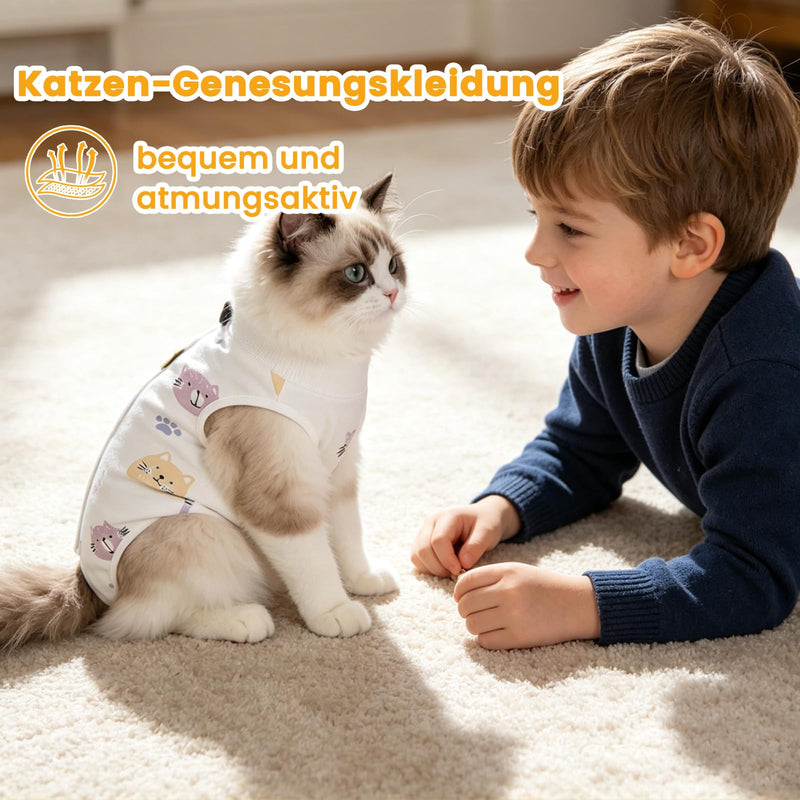 Cat Surgery Recovery Suit, Cat Body After Surgery, Anti-Leaking Cat Bodysuit, Castration Pet Medical Surgical Shirt, Surgery Recovery Suits, for Sterilisation, Weaning & Hau