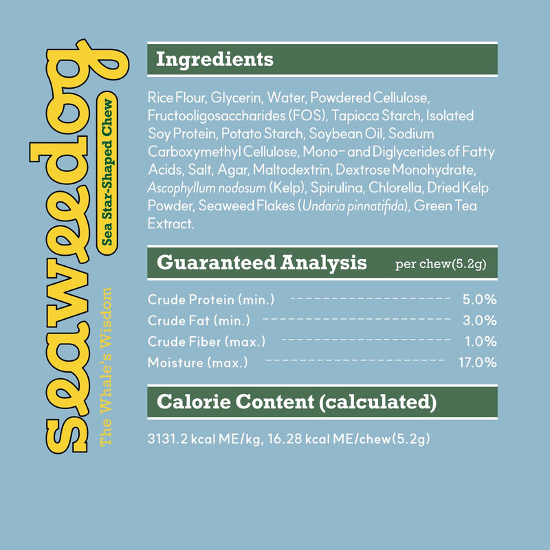 Dental Chews for Dogs, Vegan Sea Star Shape, Fresh Breath, Ascophyllum - PawsPlanet Australia