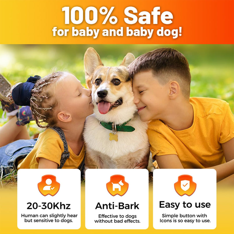 LVPRN® Ultrasonic Dog Bark Deterrent - 3X Emitters, 50ft Range Anti Barking Device for Dogs Indoor Outdoor Use, Safe Stop Barking Training Device(Blue) - PawsPlanet Australia