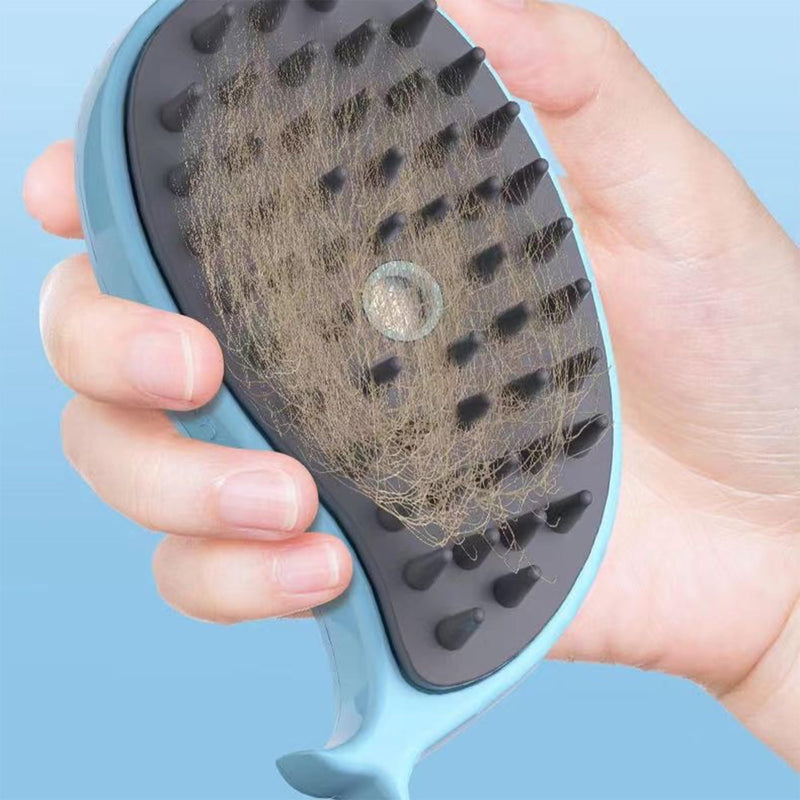 2pcs Steaming Pet Brush, 3-in-1 Rechargeable Steamer for Dogs and Cats, Removes Tangled and Loose Hair (blue) blue