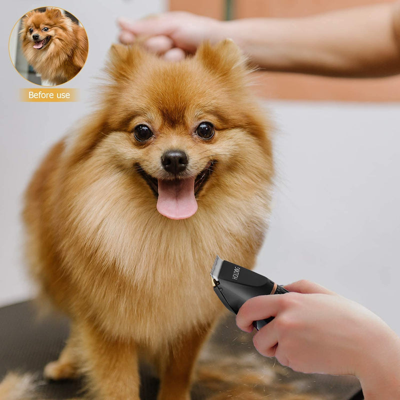 Dog Clippers Professional Heavy Duty Dog Grooming Clipper 3-Speed Low Noise High Power Rechargeable Cordless Pet Grooming Tools for Small & Large Dogs Cats Pets with Thick & Heavy Coats Black - PawsPlanet Australia
