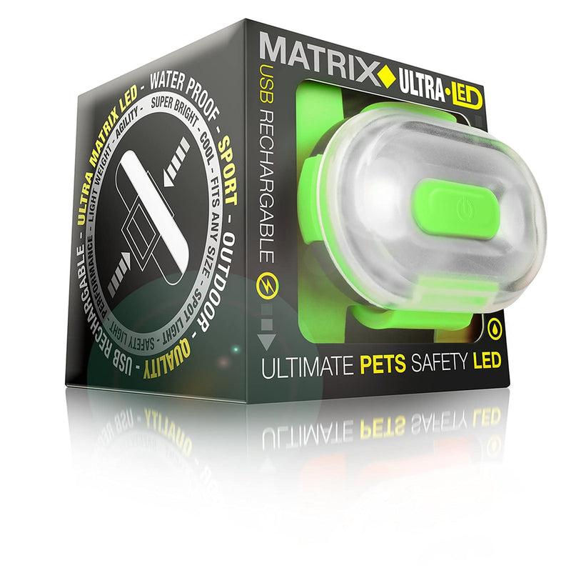 Max & Molly USB Rechargeable LED Safety Pet Light for Dog Collars & Harnesses - Waterproof, No-Dangle Secure Design, One Size Fits All - Ideal for Walking, Running, Biking & Outdoor Adventures Green - PawsPlanet Australia