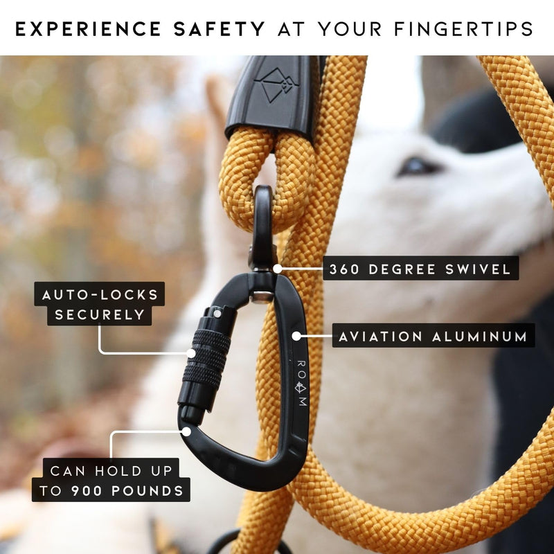 MADE TO ROAM Premium Explorer Leash - Climbing Rope Leash with Autolocking Aviation Aluminum Carabiner - Florida Seaside, 6ft 6 Feet - PawsPlanet Australia