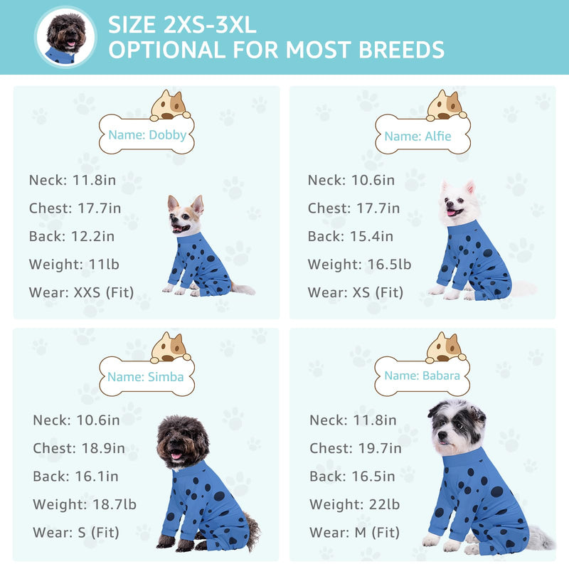 Dog Surgery Suit Long Sleeve, Dog Recovery Suit Female Male with Zipper Closure Post Spay, Neuter, Dog Onesie Shedding Suit Full Coverage Bodysuit (Blue, XXS) XX-Small Blue - PawsPlanet Australia
