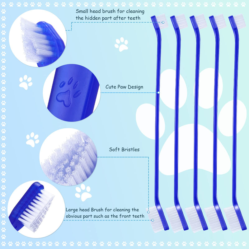 80 Pcs Small Dog Toothbrush Pet Tooth Brush Dual Headed Dental Hygiene Brushes Soft Grooming Bristles Long Handle Tooth Brush for Cat Puppy Kitten Teeth Cleaning Dental Oral Cleaning - PawsPlanet Australia