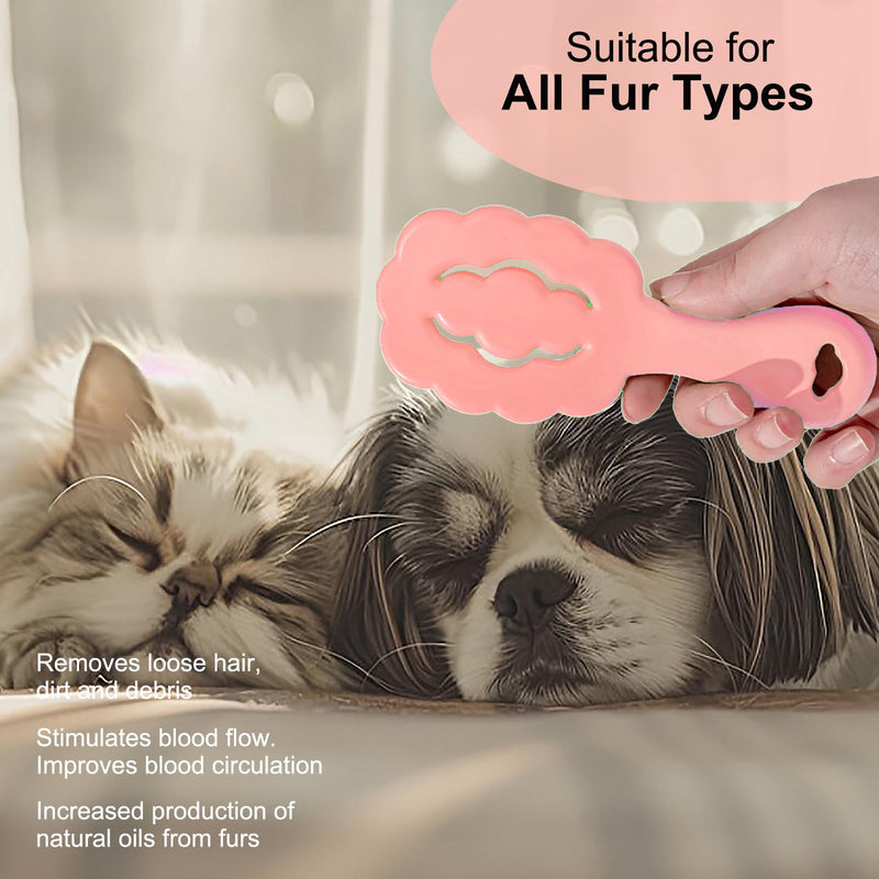 Cloud Shape Small Dog Grooming Brush - Soft Pin Brush for Gentle Detangling & Massage Puppy Hair Comb for Maltese, Shih Tzus, Yorkies, and Puppies, Pink - PawsPlanet Australia