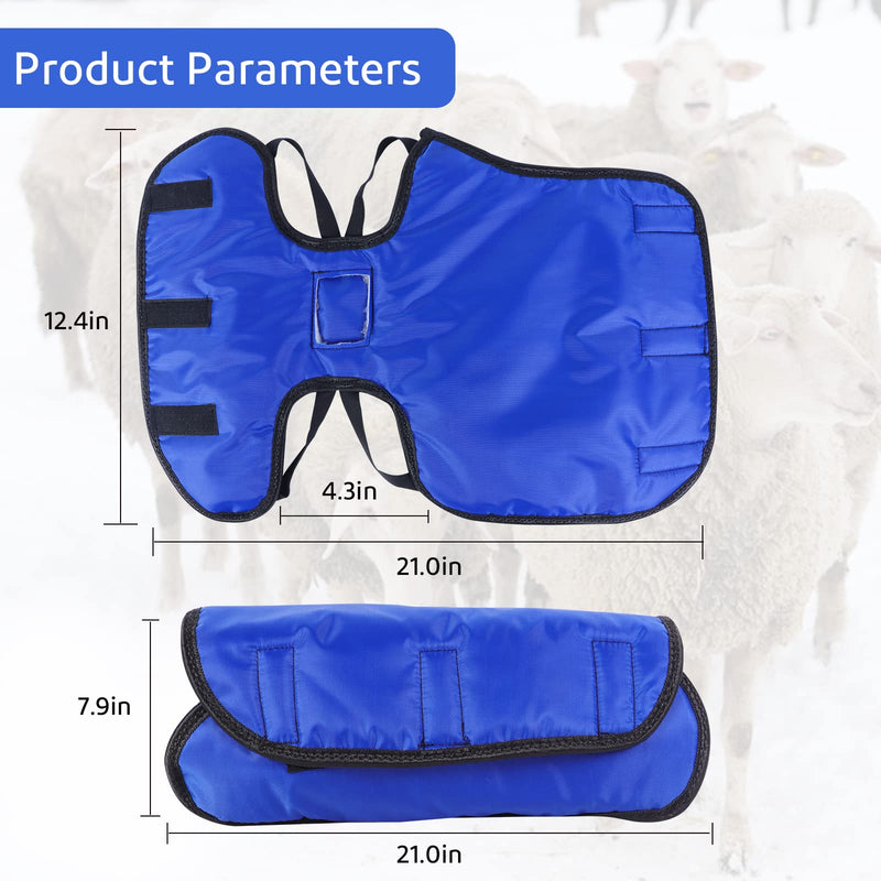 2 Pack Lamb Coat with Quilted Lining, Sheep/Goat Blanket, Blue and Gray - PawsPlanet Australia