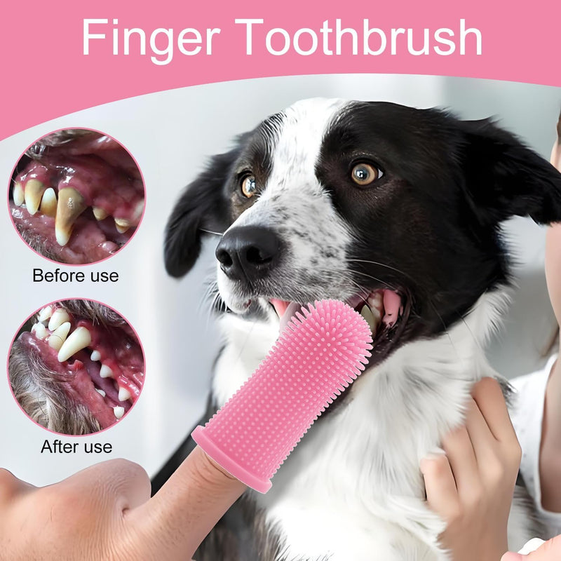 8pcs Finger Toothbrush, 360º Toothbrush Finger, Silicone Pet Teeth Cleaning Toothbrush Set Suitable for Dogs and Cats Dog Dental Plaque Dog Teeth Cleaning Care (Two Types)