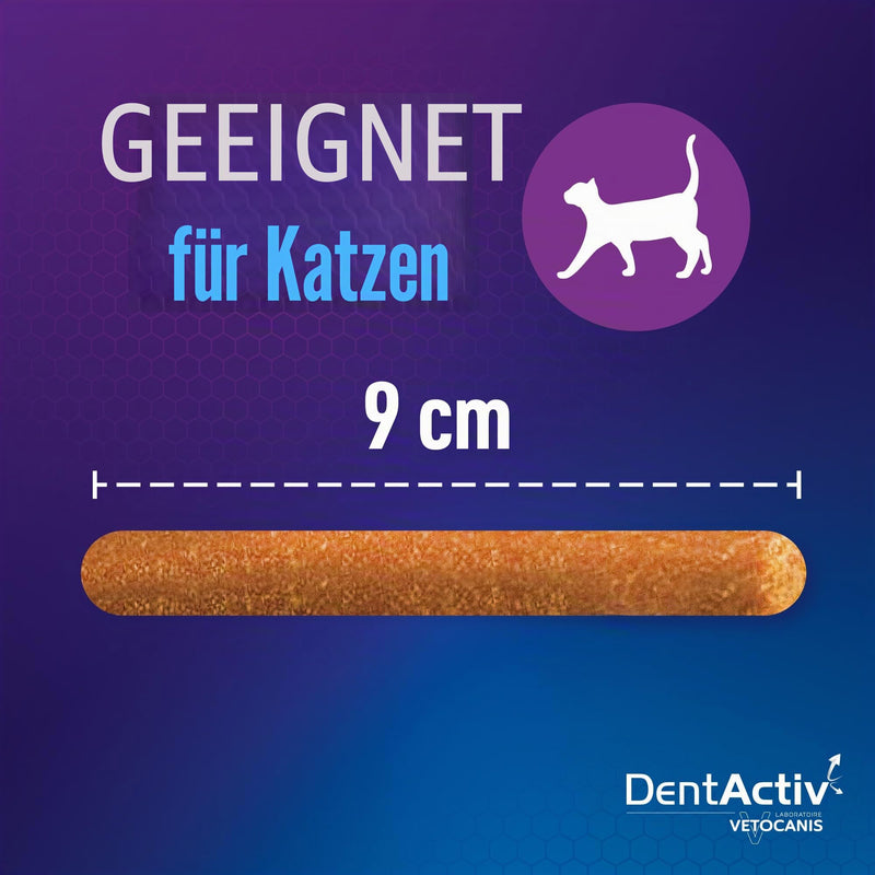 Vetocanis Dentactiv Dental Cat Sticks Delicious Cat Treats Cat Dental Care & Health Cat Snacks 85% Beef Cat Food Recommended by Veterinarians Anti-Plaque System 60 g (Pack of 1)
