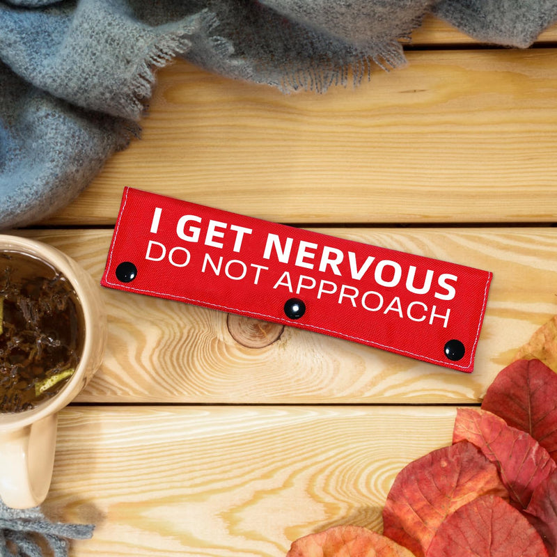 Advivio I Get Nervous Do Not Approach, Red Funny Dog Leash Sleeve, Shy Rescue Leash Wrap - Nervous/Shy Dog Gift and Dog Owner Gift - PawsPlanet Australia