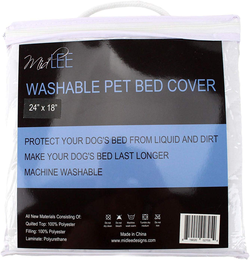 Midlee Quilted Waterproof Dog Bed Cover - Mattress Protector (32" x 22") 32" x 22" - PawsPlanet Australia