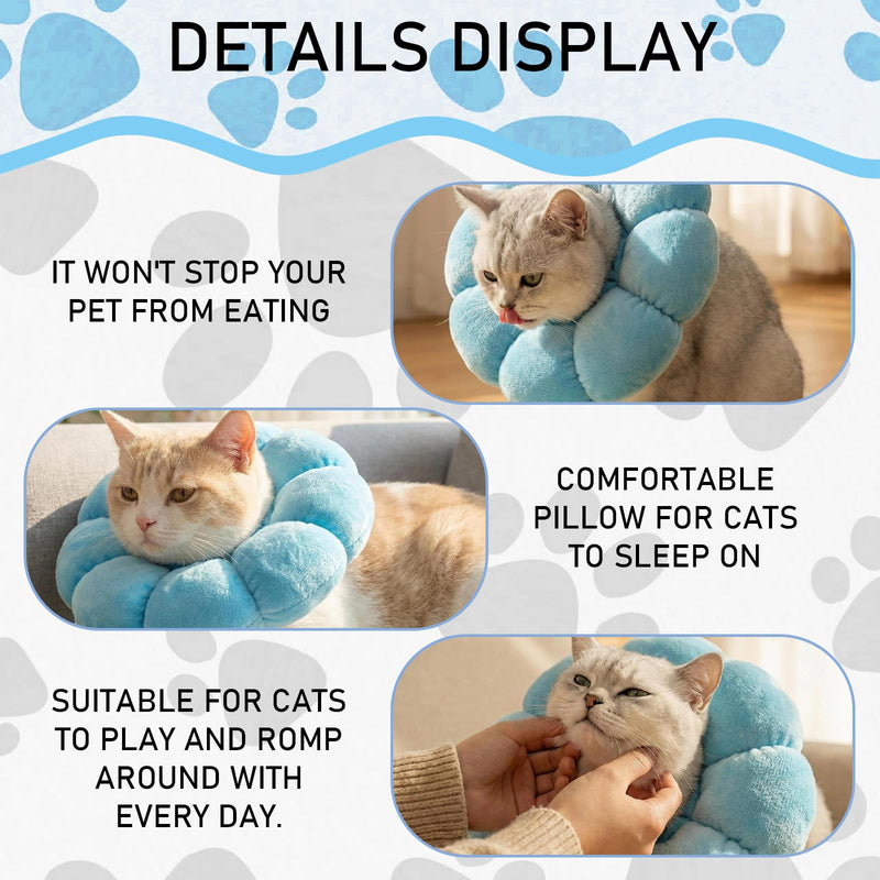 JSTHHTT Cat Neck Brace, Elizabethan Cat Neck Collar, Soft Sunflower Cat Neck Brace Cone, Anti-Bite Safety Protective Collar, for Small Dogs After Surgery and Injuries