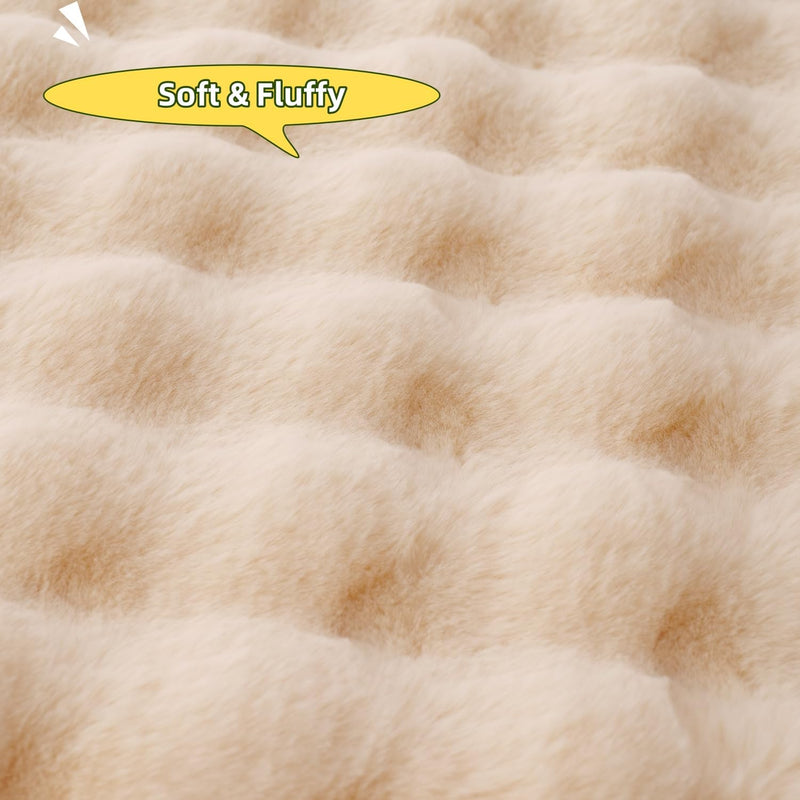SHENGOCASE Pet Cushion Pad, Faux Fur Dog and Cat kneading Pillow, Cozy Bed Insert for Crate Pad Padding for Cage Kennel (23.6" x 35.4") 23.6" x 35.4" Beige - PawsPlanet Australia