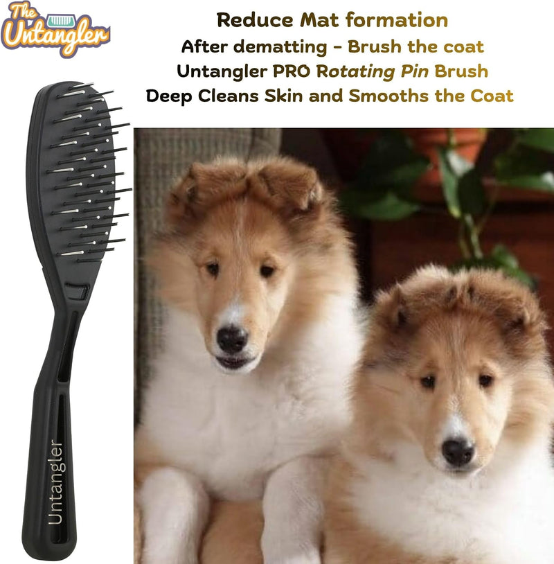 Mini-Rake V-Shape Double Row 1" Rotating Teeth Detangles and Grooms Dogs (6" Long) - PawsPlanet Australia