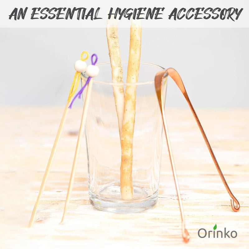 ORINKO® Bamboo Ear Cleaner x6 - Eco-Friendly Sustainable Design for Natural Ear Care - Reusable and Durable Ear Cleaning Tool for Gentle Personal Hygiene - Ideal for Family Use