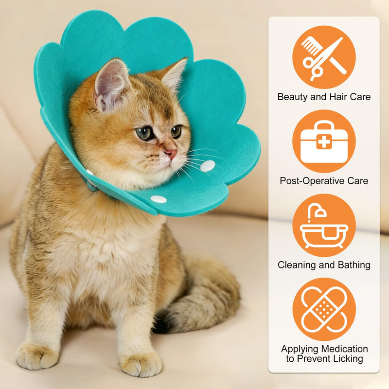 Pack of 4 Cat Collars, Adjustable Cat Collar, Cat Protective Collar, Anti Bite Collar Cat Protector, for Cats Small Dogs After Surgery (Yellow, Orange, Pink and Blue)