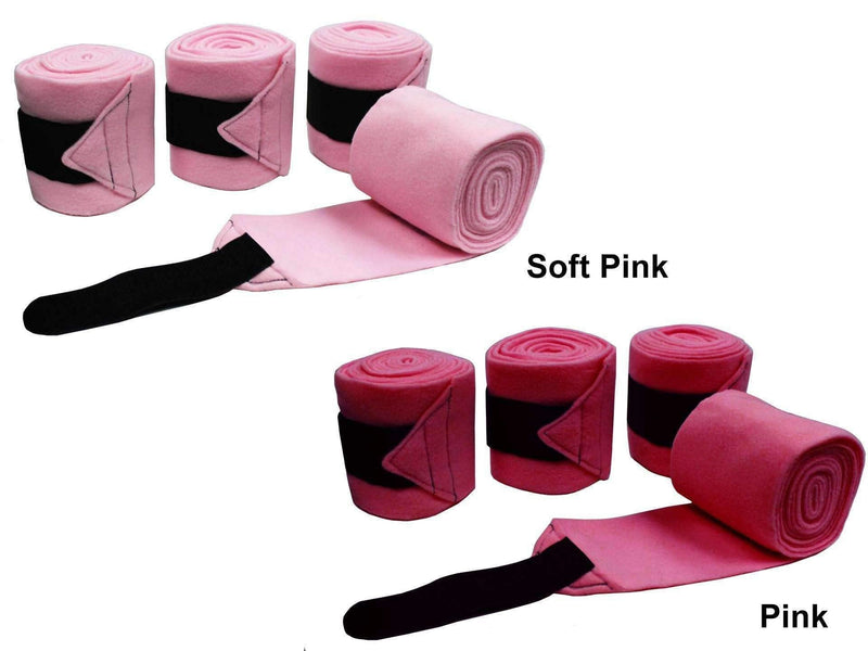 Derby Originals Set of 4 Super Soft Fleece Horse Polo Wraps with Velcro White