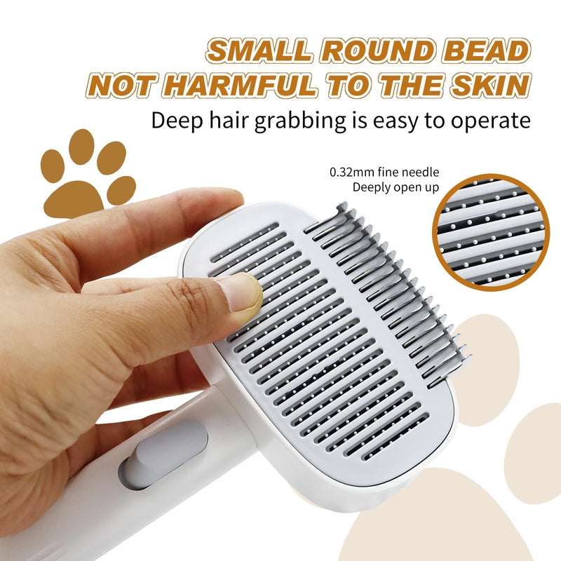 TemApex 2-in-1 Self Cleaning Shedding Brush & Dematting Comb for Long Haired Cats and Dogs, Pet Grooming Deshedding Brush for Dog and Cat Removes Loose Fur & Tangles - PawsPlanet Australia