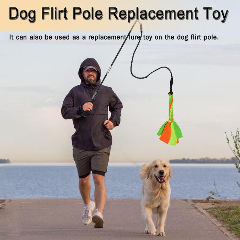 2 Pack Dog Fleece Rope Toy Dog Flirt Pole Replacement Toys to Chase and Tug Interactive Dog Toys with Chewing Rope Pet Braided Rope Tether Lure Toy to Outdoor Exercising Training Yellow and Green - PawsPlanet Australia