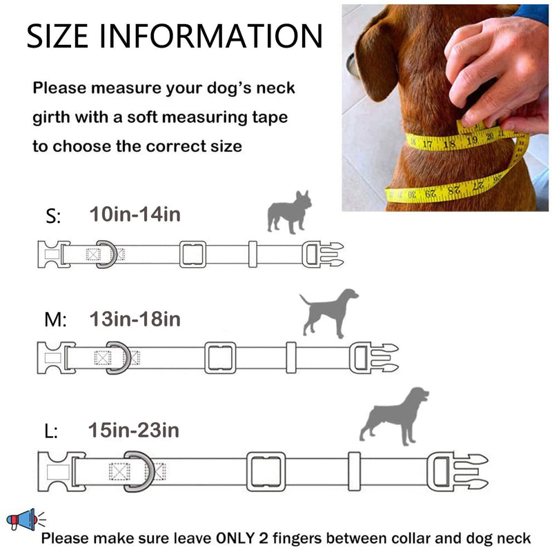 Metal Buckle Dog Collar, Durable Adjustable Dog Collar Soft for Small Medium Large Dogs (Pink Plaid, M(13-18in) Pink Plaid M(13-18in)